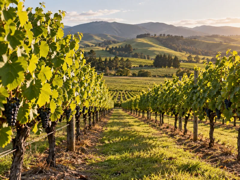 Rolling vineyard hills in the Wairarapa region